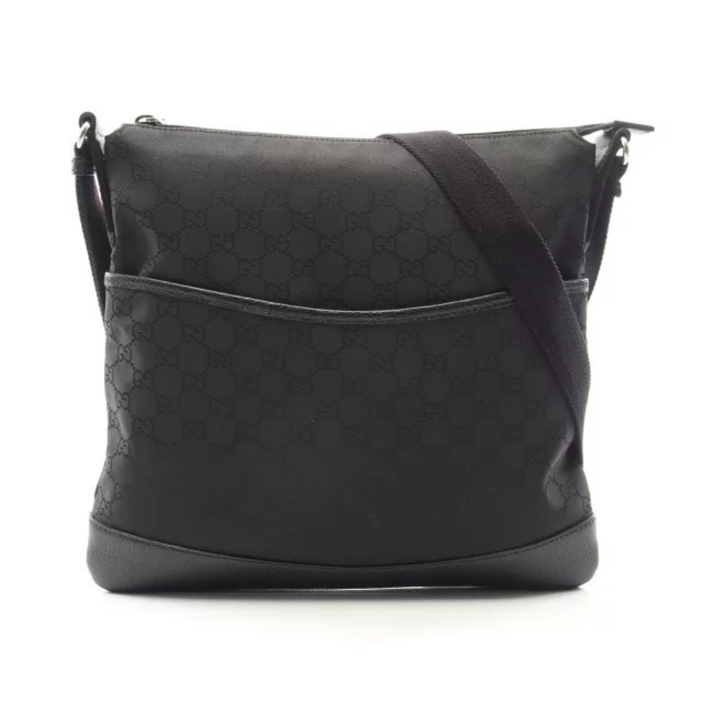 Gucci black GG crossbody messenger bag Black